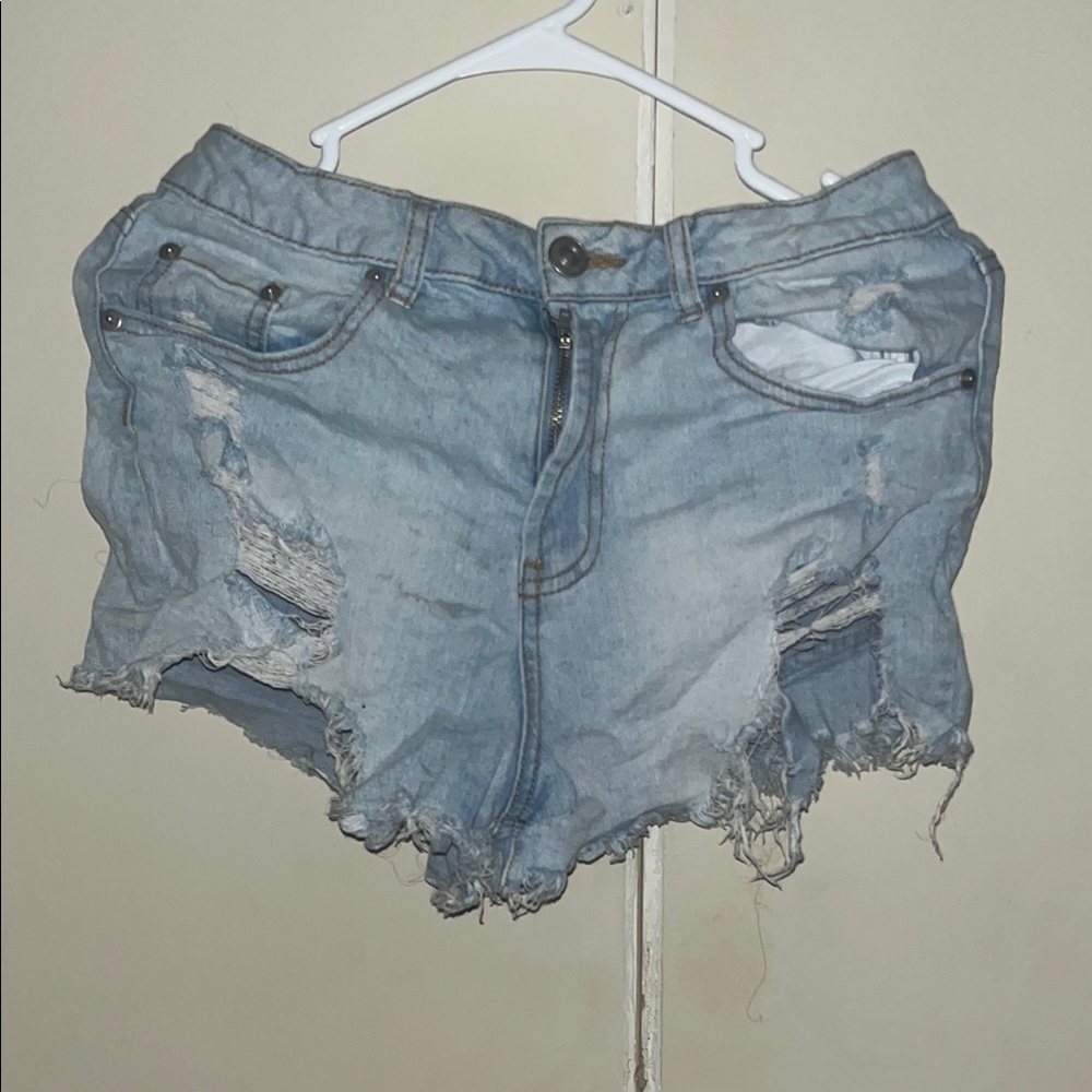 Rue21 Light Blue Distressed Jean Shorts